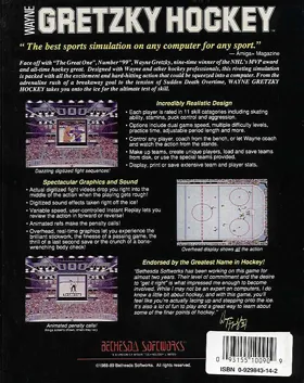 Wayne Gretzky Hockey box cover back